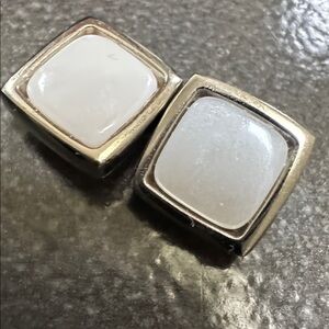 CUFFLINK PEARL SILVER REPLACEMENT SINGLE Vintage Chain Connector ONE HALF SET